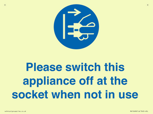 Please switch this appliance off at the socket when not in use